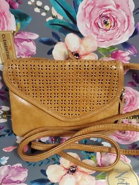 HOBO Leather Crossbody Bag with Laser-Cut Detail